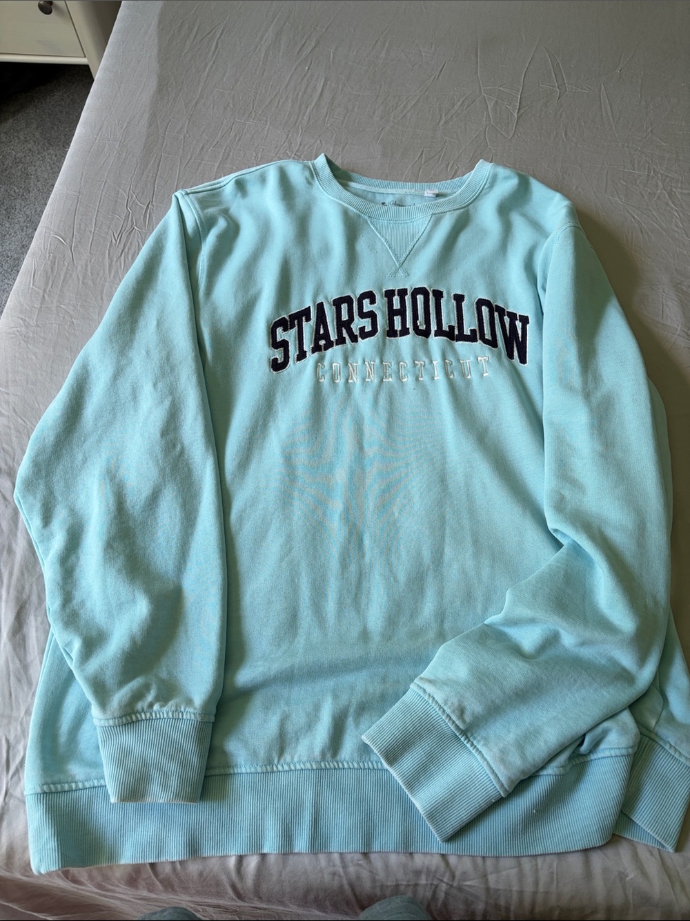 Warner Bros. Light Aqua Stars Hollow Crewneck Sweatshirt